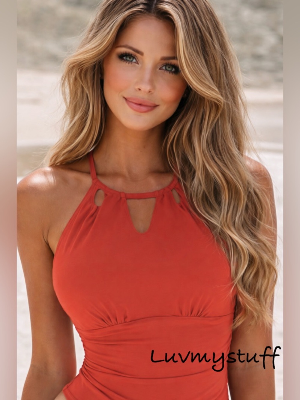 Elegant Cupshe Coral Halter One-Piece Swimsuit